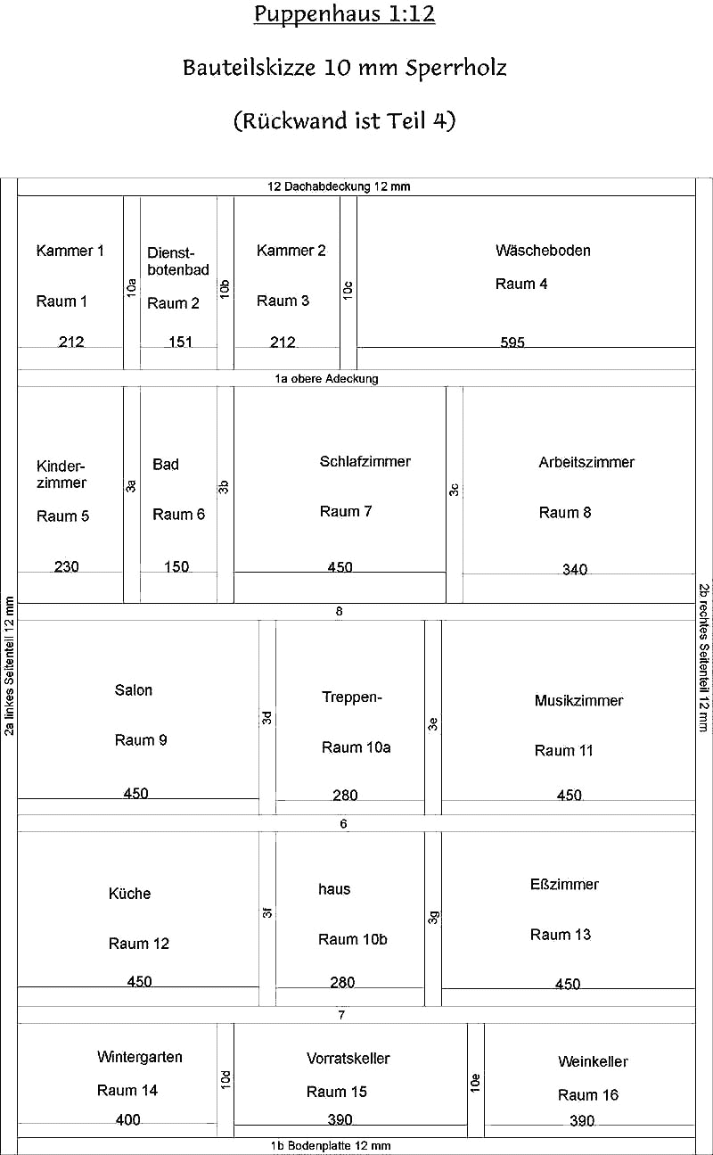 Puppenhaus Bauplan