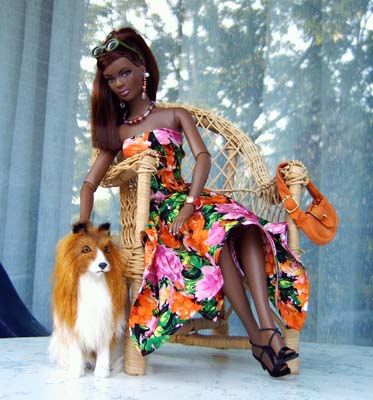 Esmé mit ihrem Hund